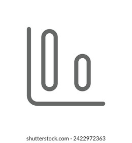 Chart and graph icon outline style in vector format. Bar chart, pie chart, pictogram, candle, uptrend, downtrend
