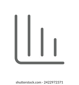 Chart and graph icon outline style in vector format. Bar chart, pie chart, pictogram, candle, uptrend, downtrend