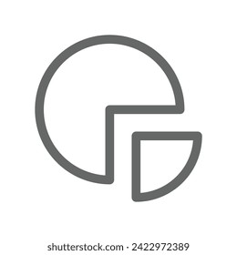 Chart and graph icon outline style in vector format. Bar chart, pie chart, pictogram, candle, uptrend, downtrend
