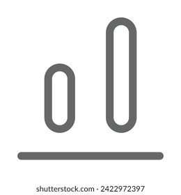 Chart and graph icon outline style in vector format. Bar chart, pie chart, pictogram, candle, uptrend, downtrend