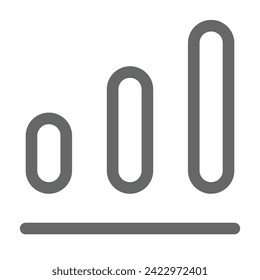 Chart and graph icon outline style in vector format. Bar chart, pie chart, pictogram, candle, uptrend, downtrend