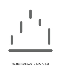 Chart and graph icon outline style in vector format. Bar chart, pie chart, pictogram, candle, uptrend, downtrend