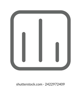 Chart and graph icon outline style in vector format. Bar chart, pie chart, pictogram, candle, uptrend, downtrend