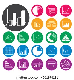 Chart and graph icon set.Vector illustration
