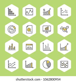 Chart and graph icon in trendy line style isolated on background. 
Symbol for your web site design, logo, app, UI. Vector illustration, EPS