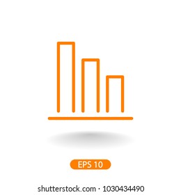 Chart, graph icon vector illustration. Linear symbol with thin outline. The thickness is edited. Minimalist style.