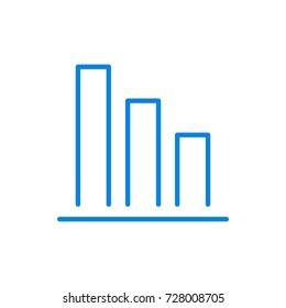 Chart, graph icon vector illustration. Linear symbol with thin outline. The thickness is edited. Minimalist style.