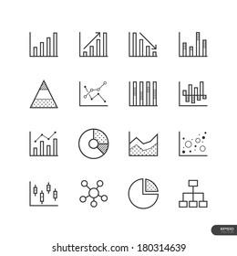 Chart and Graph Icons set - Vector illustration