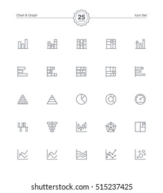 Chart and Graph icons set, Vector illustration