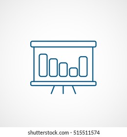 Chart Graph Increase Blue Line Icon On White Background