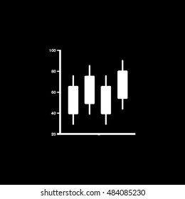 Chart Graph Increase Flat Icon On Black Background