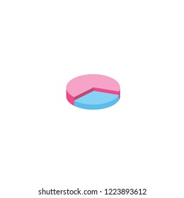 Chart, graph, infographics isometric 3d icon