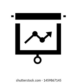 chart graph monitor flat icon. Vector Symbol illustration.