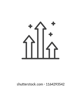 Chart Graph outline icon. linear style sign for mobile concept and web design. Trendy simple line vector icon. Arrows up symbol, logo illustration. Pixel perfect vector graphics