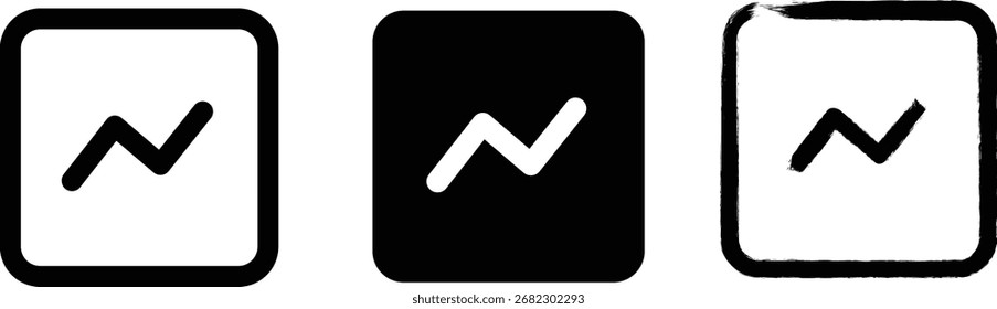 Icono de interfaz de usuario Icono de gráfico de línea minimalista que simboliza el análisis y el crecimiento del negocio. Ideal para App, paneles y diseño de finanzas
