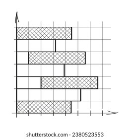 Chart, graph vector in doodle style. Approximation, statistics, financial chart. Mathematical graphs of functions of derivatives, approximations
