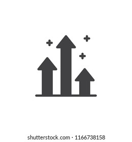 Chart Graph vector icon. filled flat sign for mobile concept and web design. Trendy simple solid icon. Arrows up symbol, logo illustration. Pixel perfect vector graphics