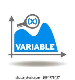 Chart graphic with axis variable x icon vector. Variability symbol.