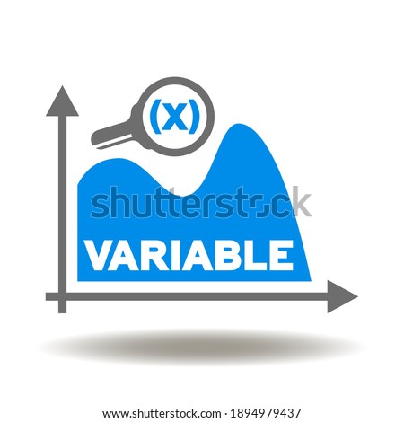 Chart graphic with axis variable x icon vector. Variability symbol.