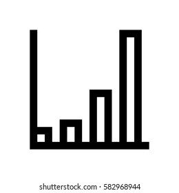 Chart, graphic mini line, icon, background and graphic. The icon is black and white, linear  flat, vector, pixel perfect, minimal, suitable for web and print.
