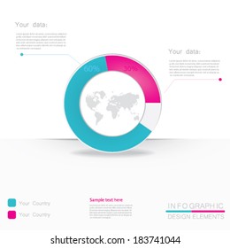 Chart graphic template for business design, infographics, 