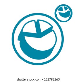Chart graphics vector simple single color icon isolated on white background, includes invert version for you to choose.