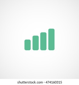 Chart Green Flat Icon On White Background