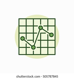 Chart green icon. Vector colorful business graph or chart symbol or logo element