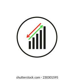 chart with green and red arrows