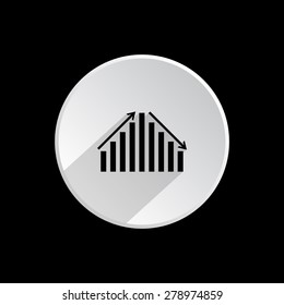 chart with green and red arrows. icon. vector design