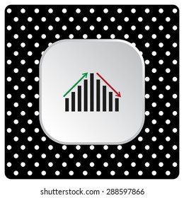 chart with green and red arrows. icon. vector design