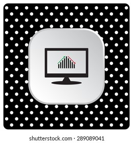 chart with green and red arrows. icon. vector design