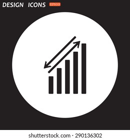 chart with green and red arrows. icon. vector design