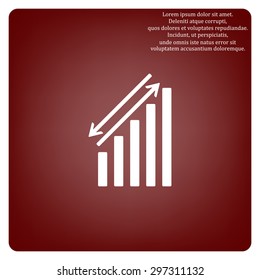 chart with green and red arrows. icon. vector design