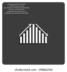 chart with green and red arrows. icon. vector design