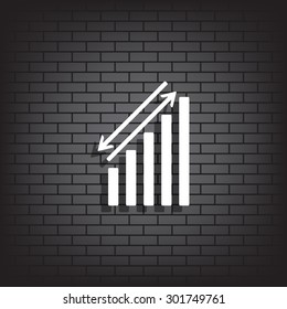 chart with green and red arrows. icon. vector design