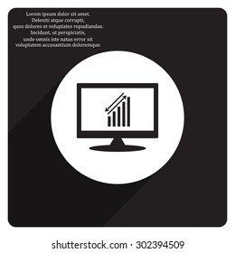 chart with green and red arrows. icon. vector design
