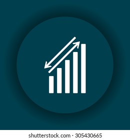 chart with green and red arrows. icon. vector design