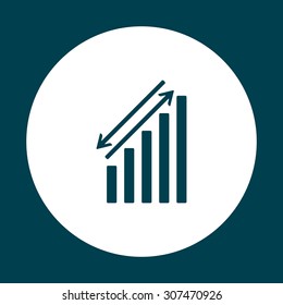 chart with green and red arrows. icon. vector design