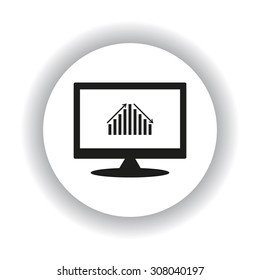 chart with green and red arrows. icon. vector design