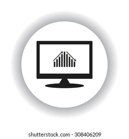 chart with green and red arrows. icon. vector design