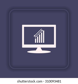 chart with green and red arrows. icon. vector design