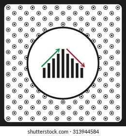 chart with green and red arrows. icon. vector design