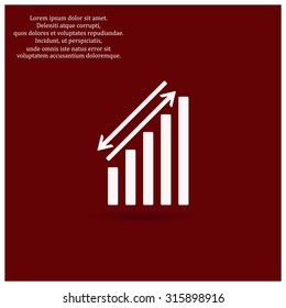 chart with green and red arrows. icon. vector design