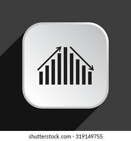 chart with green and red arrows. icon. vector design