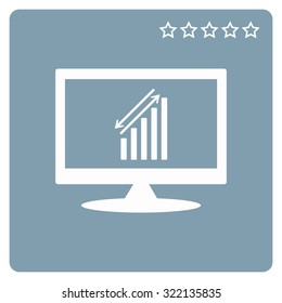 chart with green and red arrows. icon. vector design