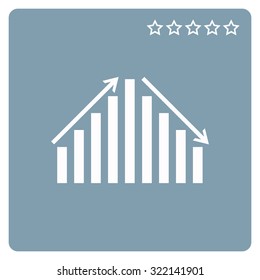 chart with green and red arrows. icon. vector design