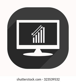 chart with green and red arrows. icon. vector design