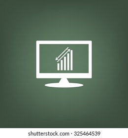 chart with green and red arrows. icon. vector design