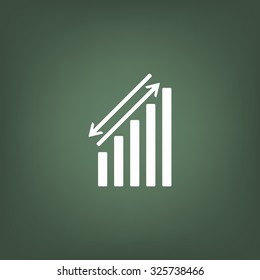 chart with green and red arrows. icon. vector design